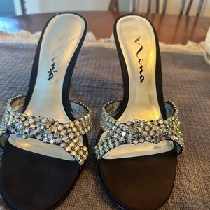 Nina Bling Bling Black & Crystal heels